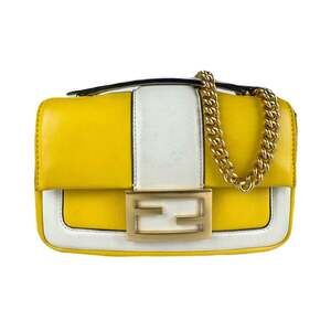 FENDI White Leather Shoulder Bag